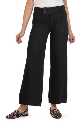 KUT from the Kloth Meg High Waist Ankle Wide Leg Jeans in Black