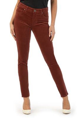 KUT from the Kloth Mia Toothpick Mid Rise Skinny Corduroy Pants in Amber