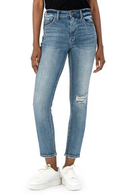 KUT from the Kloth Naomi Fab Ab High Waist Ankle Slim Straight Leg Jeans in Gem