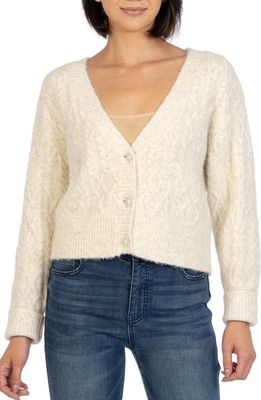KUT from the Kloth Petra Crop Cable Cardigan in Ivory