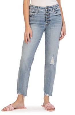 KUT from the Kloth Rachael Fab Ab Exposed Button High Waist Mom Jeans in Dignify
