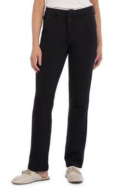 KUT from the Kloth Reese Fab Ab High Waist Slim Straight Leg Ponte Trousers in Black