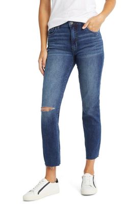 KUT from the Kloth Reese Fab Ab Ripped High Waist Ankle Slim Straight Leg Jeans in Rights