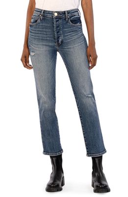 KUT from the Kloth Rosa High Waist Ankle Straight Leg Jeans in Desirable
