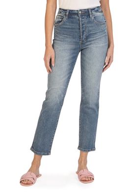 KUT from the Kloth Rosa High Waist Crop Straight Leg Jeans in Entertaining