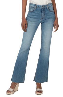 KUT from the Kloth Stella High Waist Fray Hem Flare Jeans in Accolade