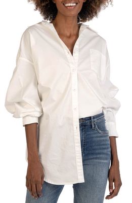 KUT from the Kloth Tyra Oversize Tunic Shirt in White