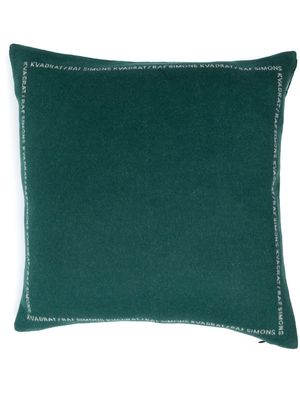 KVADRAT x Raf Simons logo-border virgin wool cushion - Green