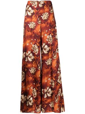 Kwaidan Editions floral-print wide-leg trousers - Red
