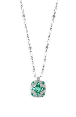 Kwiat Argyle Small Tsavorite & Diamond Pendant Necklace in Emerald