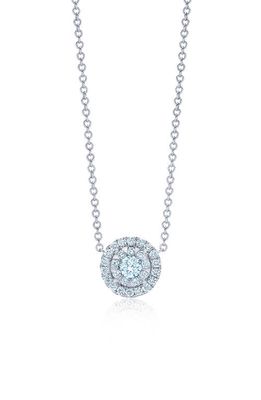 Kwiat Diamond Halo Pendant Necklace in White Gold 