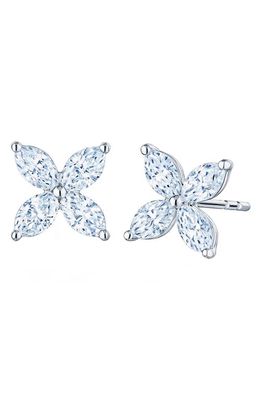 Kwiat Marquise Diamond Flower Stud Earrings in Tw.79 18K White Gold