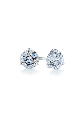 Kwiat Round Brilliant Cut Diamond & Platinum Stud Earrings - 0.50ct. 