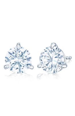 Kwiat Round Diamond & Platinum Stud Earrings in Silver