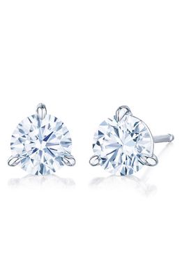 Kwiat Round Diamond & Platinum Stud Earrings in White