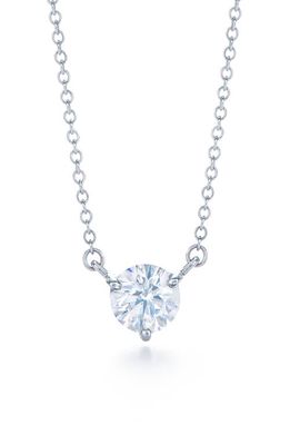 Kwiat Round Diamond Solitaire Pendant Necklace in Silver 