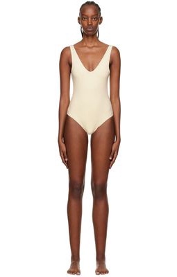 KYE Intimates SSENSE Exclusive Off-White Plunge One-Piece Swimsuit