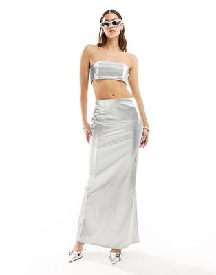 Kyo The Brand bandeau crop top in silver - part of a set