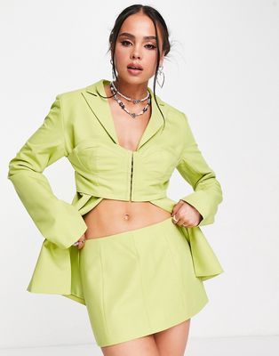 Kyo The Brand corset low waist mini skirt in lime - part of a set-Green