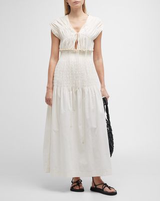 Kyoko Shirred Midi Dress
