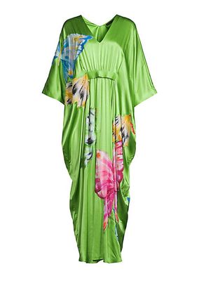 Kyoto Couture Embellished Silk Satin Caftan