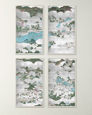 Kyoto Screen Giclee Art Canvases, Set of 4