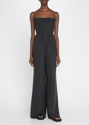 Kyra Ruched Wide-Leg Jumpsuit