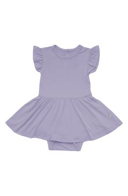 Kyte BABY Ruffle Skirted Bodysuit in Taro 