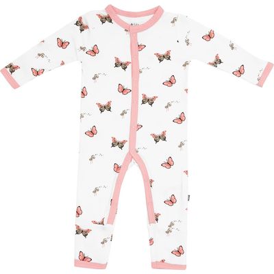 Kyte BABY Snap-Up Romper in White/Butterfly 