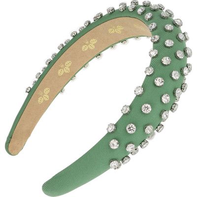 L. Erickson Bernadette Crystal Headband in Green 