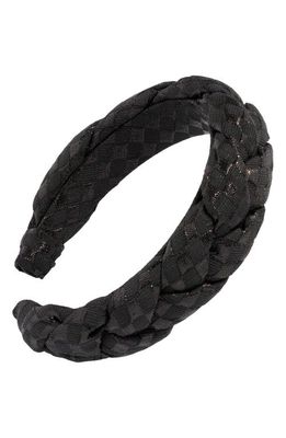 L. Erickson Braided Checkered Headband in Shiny Weave