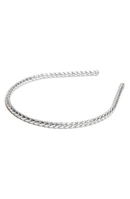 L. Erickson Braided Headband in Metallic Silver