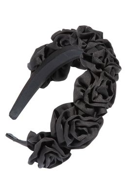 L. Erickson Camille Floral Headband in Black