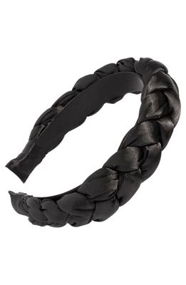 L. Erickson Celeste Braided Satin Headband in Black