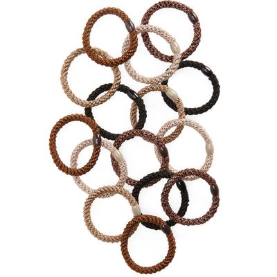 L. Erickson Grab & Go 15-Pack Braided Ponytail Holders in Daytime Metallic