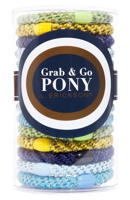 L. Erickson Grab & Go 15-Pack Braided Ponytail Holders in Grasshopper