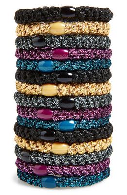 L. Erickson Grab & Go 15-Pack Braided Ponytail Holders in Jewel Metallic