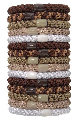 L. Erickson Grab & Go 15-Pack Braided Ponytail Holders in Sand