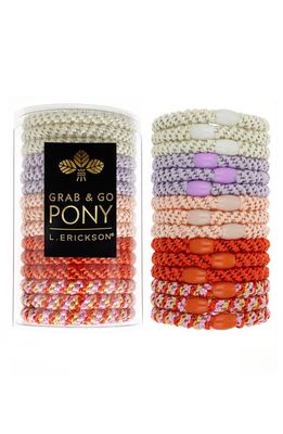 L. Erickson Grab & Go 15-Pack Braided Ponytail Holders in Strawberry Shortcake