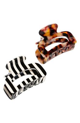 L. Erickson Odessa Assorted 2-Pack Jaw Clips in Carmel Chip/Barcode