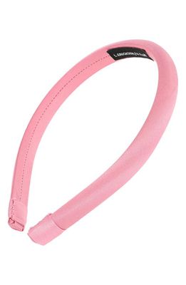 L. Erickson Padded Silk Charmeuse Slim Headband in Pink Wax