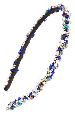 L. Erickson Positano Beaded Headband in Blue/Multi