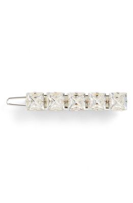 L. Erickson 'Square Jewel' Swarovski Crystal Tige Boule Barrette in Crystal/Silver