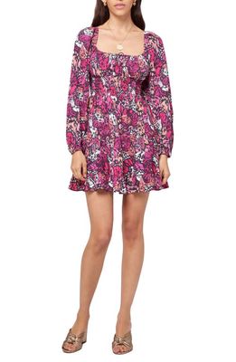 L Space Cassidy Floral Long Sleeve Cover-Up Dress in Wings N Things