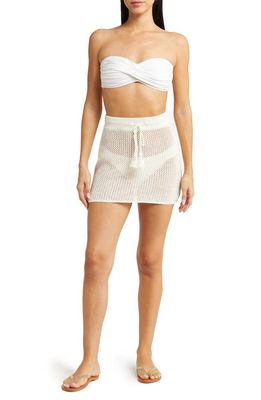 L Space Coast Is Clear Crochet Cover-Up Miniskirt in Cream