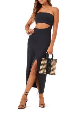 L Space Corsica Cutout Strapless Cover-Up Dress in Black