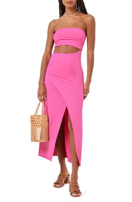 L Space Corsica Cutout Strapless Cover-Up Dress in Bougainvillea