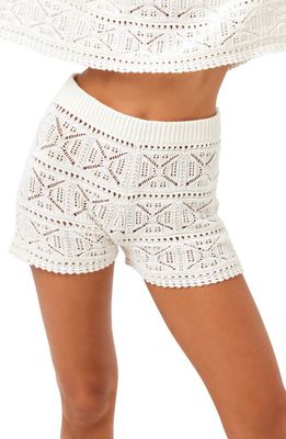 L Space Diamond Eye Crochet Cover-Up Shorts in Cream
