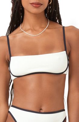 L Space Hazel Ribbed Bikini Top in Cream/Black