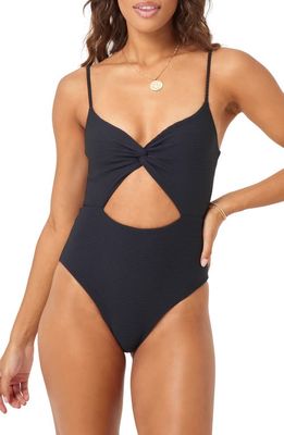 L Space Kyslee Twisted Cutout One-Piece Swimsuit in Black